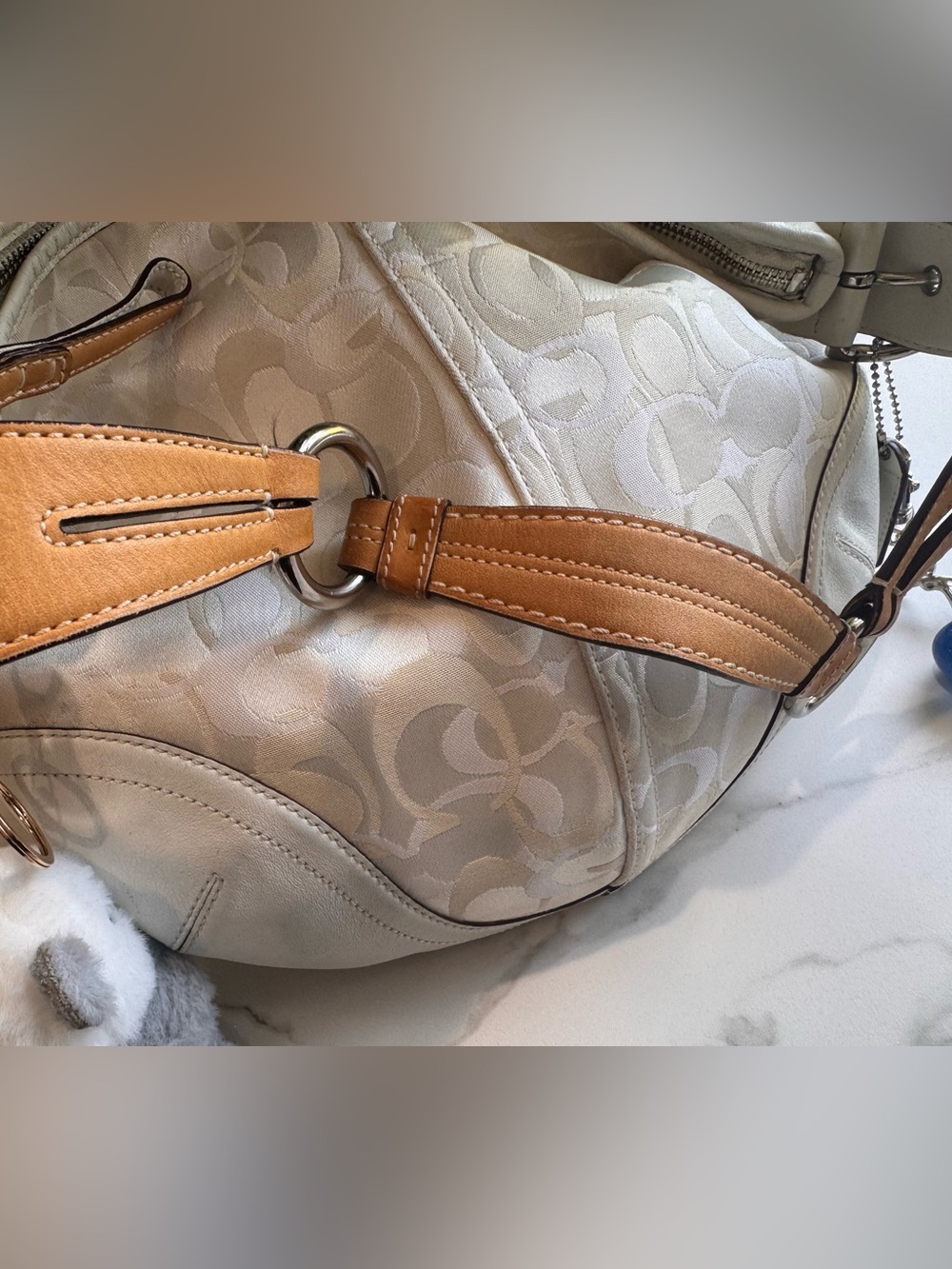 Coach Signature ❄️ Jacquard Hobo Shoulder Bag #1851 - Picture 5 of 7
